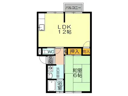 綵-AYAGINU-(1LDK/2階)の間取り写真