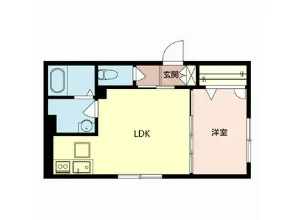 SHAMAISON BLANCHE茨木(1LDK/1階)の間取り写真