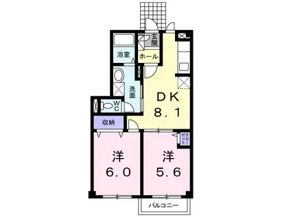 サンシャインS(2DK/1階)の間取り写真