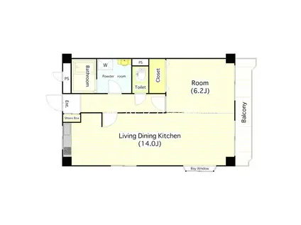 メゾンビトロ2(1LDK/3階)の間取り写真