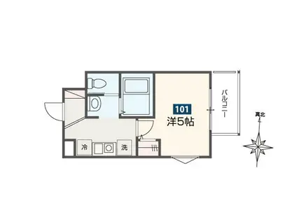 エムエスティー相武台前(1K/1階)の間取り写真