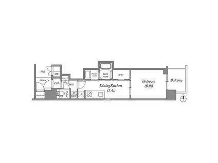 エステムコート名古屋平安通クチュール(1DK/11階)の間取り写真