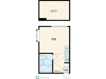 KOハイツ(ワンルーム/2階)の間取り写真