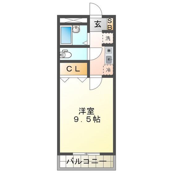 メゾンエルパティオ(1K/2階)の間取り写真
