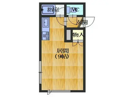 アルファヒルズI(ワンルーム/2階)の間取り写真