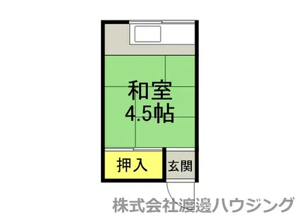 上田荘(ワンルーム/1階)の間取り写真
