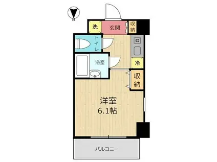 エグゼプリュート中丸子(1K/3階)の間取り写真