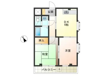 パークヒル(2DK/4階)の間取り写真