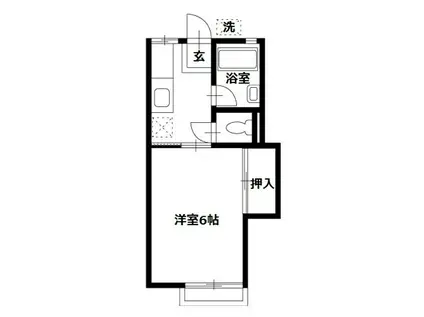 ヒルズ・フジサワ(1K/1階)の間取り写真