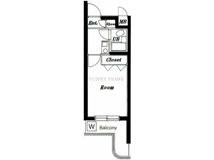 セルベコート下高井戸(1K/1階)の間取り写真