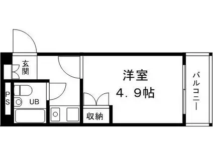 グリーンハイツ南駅前(1K/3階)の間取り写真