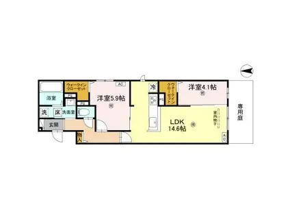 KAKETTO BRICKOWSKI(2LDK/1階)の間取り写真