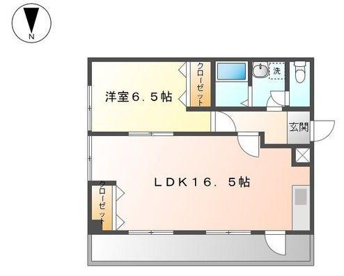 東野 マンション(1LDK/2階)の間取り写真