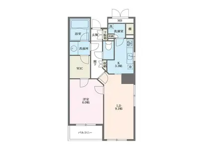 サウスポート品川レジデンス(1LDK/3階)の間取り写真