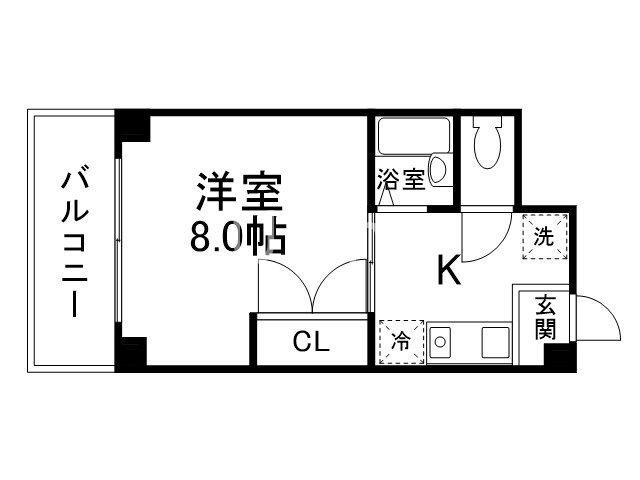 PEACE WELL祇園(1K/4階)の間取り写真
