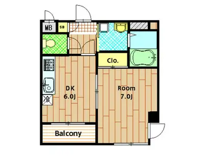 メゾン新広尾(1DK/3階)の間取り写真