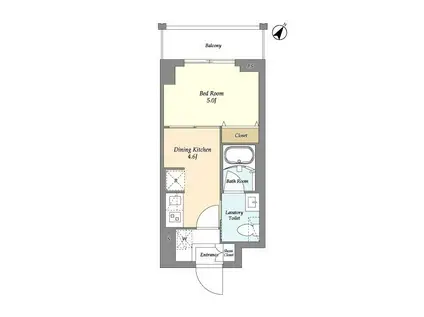 リテラス三ノ輪ウエスト(1DK/6階)の間取り写真