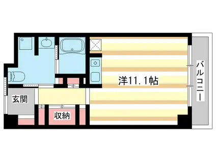 ベルアンジュ奈良(1K/4階)の間取り写真