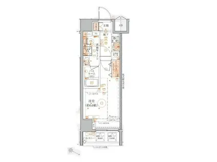 ベルシード横濱ウエストII(1K/10階)の間取り写真