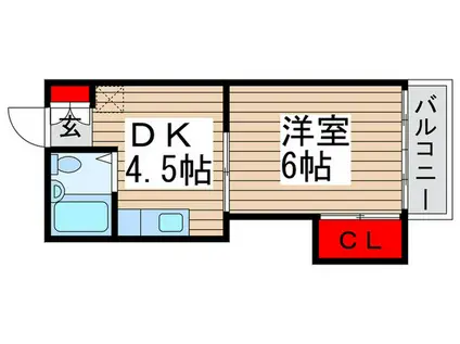 ラフィーヌ・モナミ(1DK/1階)の間取り写真