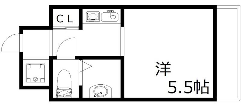 カサベラ岡本(1K/8階)の間取り写真