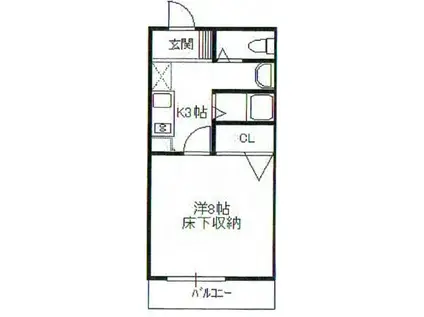 ルネス・シーボルト(1K/2階)の間取り写真