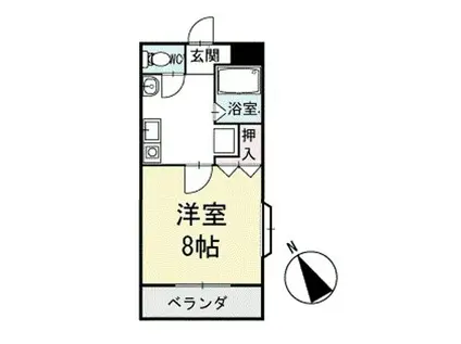 アイランド A(1K/2階)の間取り写真