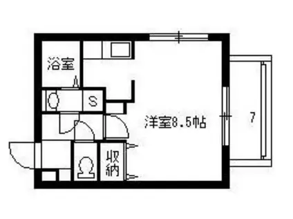 PROUDIA(ワンルーム/1階)の間取り写真