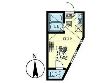 ユナイト小机グレートギャッビー(ワンルーム/2階)の間取り写真