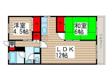 弥生マンション(2LDK/2階)の間取り写真