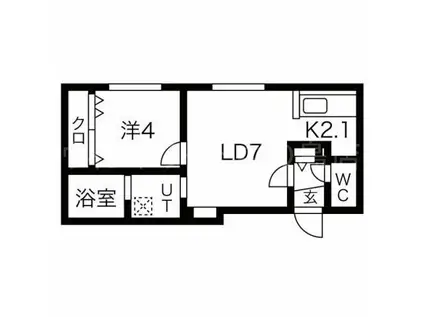 ブランノワールAEGIS(1LDK/5階)の間取り写真