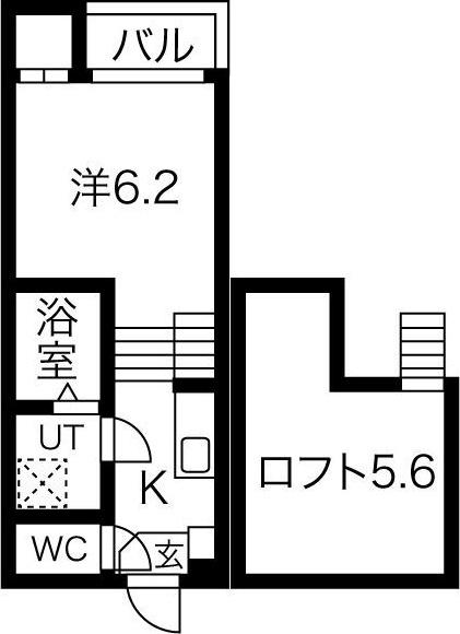 ショコラン(1K/1階)の間取り写真