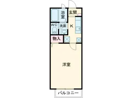 エスペランサC(1K/2階)の間取り写真