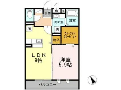 プレミール品川豊町(1LDK/1階)の間取り写真