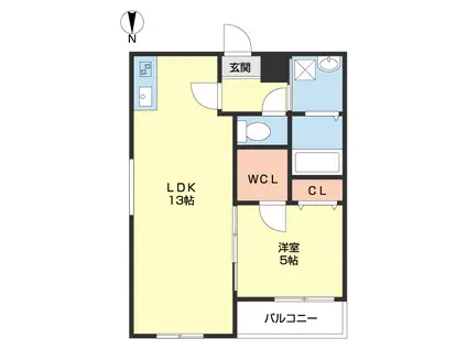 フジパレス吹屋町II番館(1LDK/3階)の間取り写真