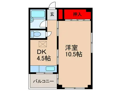 ドリームハイツ(1DK/1階)の間取り写真