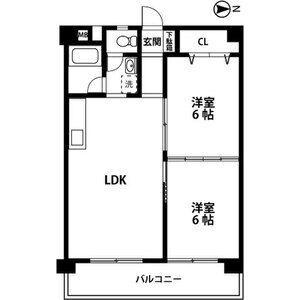 メゾンコメショー(2LDK/2階)の間取り写真