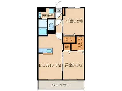メゾンサンファミリーII(2LDK/2階)の間取り写真