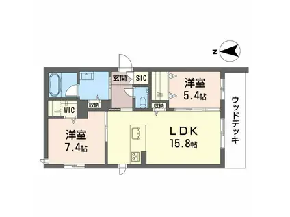 桜ビレッジ(2LDK/1階)の間取り写真