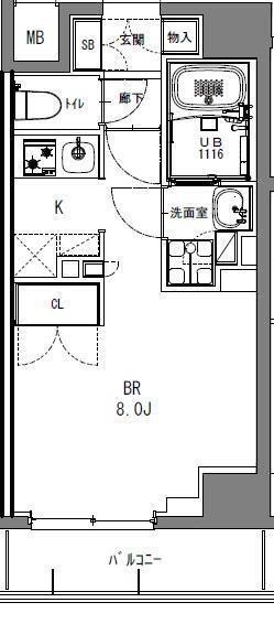 S-RESIDENCE日本橋馬喰町(1K/9階)の間取り写真