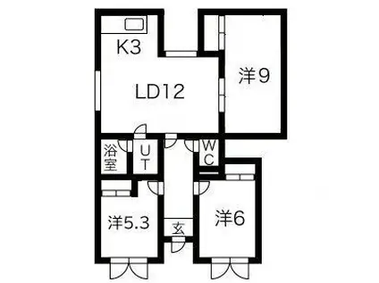 ローヤルハイツN8B(3LDK/1階)の間取り写真