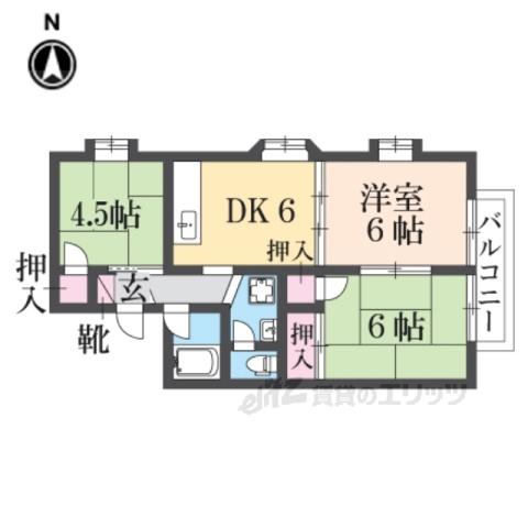 シャルム21(3DK/1階)の間取り写真