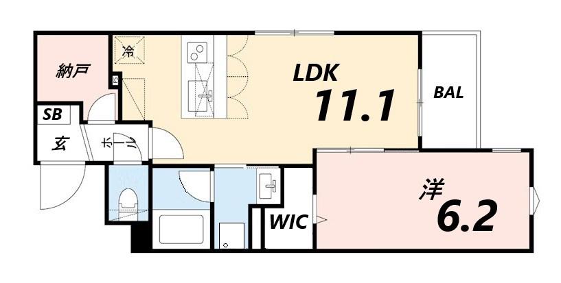 VRD姫路(1LDK/3階)の間取り写真