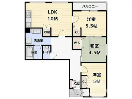 SHRIKE(3LDK/3階)の間取り写真