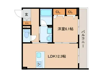 シャーメゾン光(1LDK/3階)の間取り写真