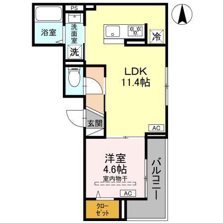ノーブルラフィネ蕨(1LDK/3階)の間取り写真