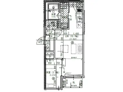 JACK ATSUTAKOSHINIV(1LDK/1階)の間取り写真