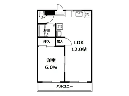 ソシアN(1LDK/2階)の間取り写真