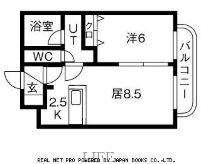 ティアラ大谷地I(1LDK/4階)の間取り写真