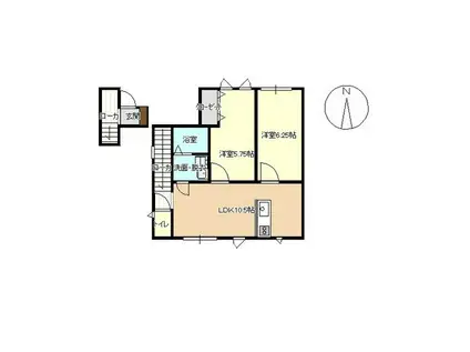 FLAVUSCP(2LDK/2階)の間取り写真